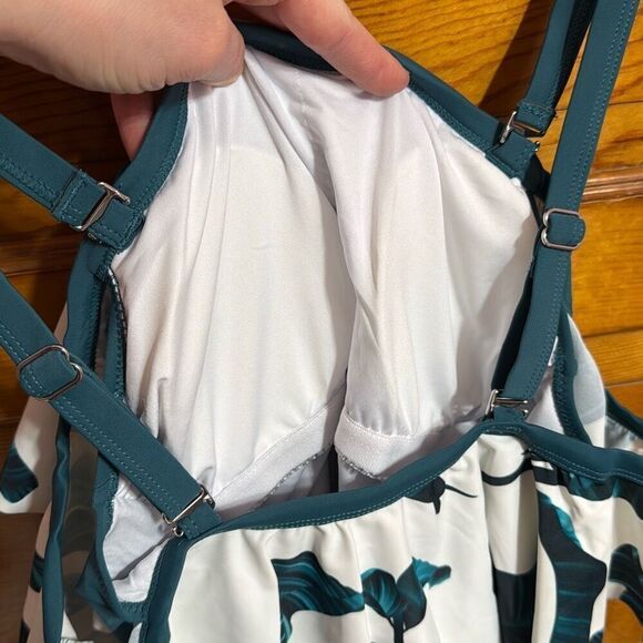 Cupshe Zora Tropical One Piece Teal Swimsuit Women’s 0X - Picture 10 of 10